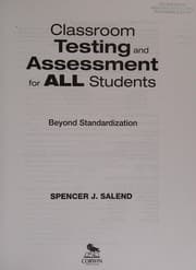 Tapa de Classroom testing and assessment for all students
