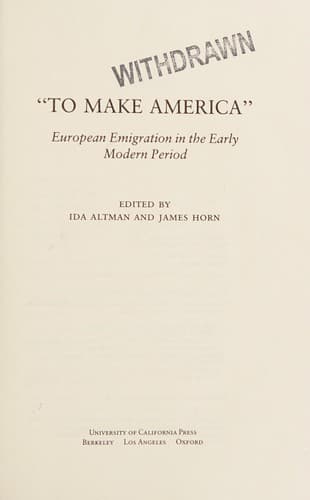 Tapa de "To make America"