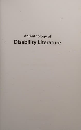 Tapa de Disability literature for discussion