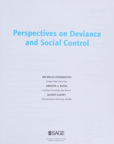 Tapa de Perspectives on Deviance and Social Control