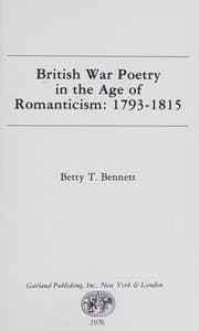 Tapa de British war poetry in the age of romanticism, 1793-1815