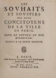 Tapa de Les sovhaits et sovspirs des bons concitoyens de la ville de Paris