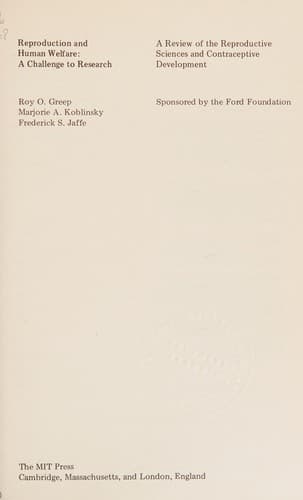 Tapa de Reproduction and human welfare
