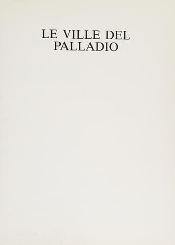 Tapa de Le ville del Palladio