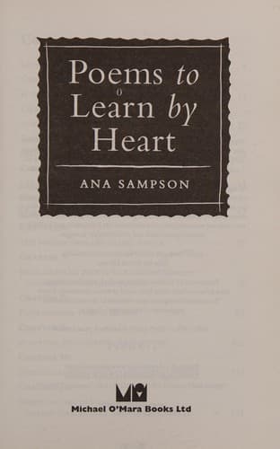 Tapa de Poems to Learn by Heart