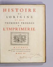 Tapa de Histoire de l'origine et des prémiers progrès de l'imprimerie