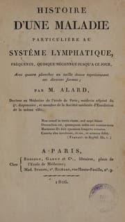 Tapa de Histoire d'une maladie particulière au systême lymphatique, fréquent, quoique méconnue jusqu'à ce jour. Avec quatre planches en taille douce représentant ses diverses formes