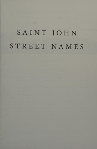 Tapa de Historic Saint John streets