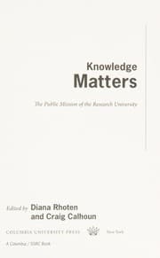 Tapa de Knowledge matters