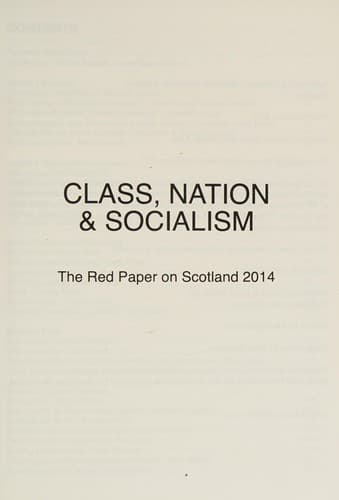 Tapa de Class, Nation and Socialism