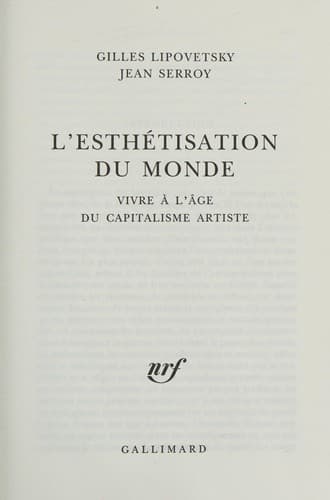 Tapa de L'esthétisation du monde