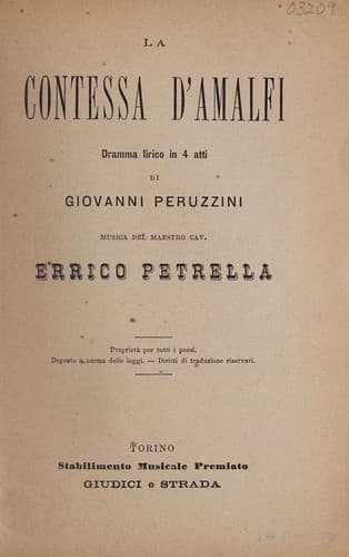 Tapa de La contessa d'Amalfi