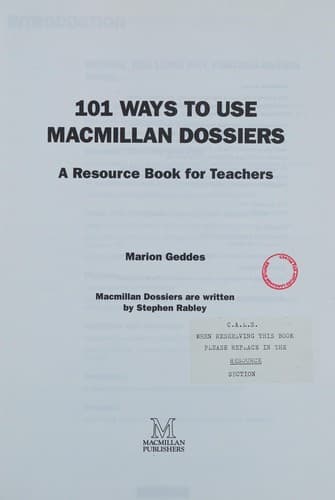 Tapa de 101 Ways to Use Macmillan "Dossiers"