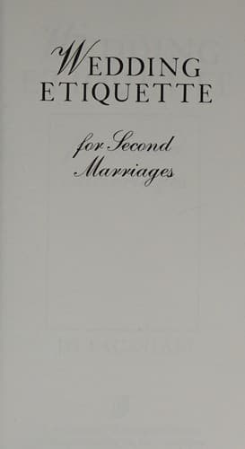 Tapa de Wedding etiquette for second marriages