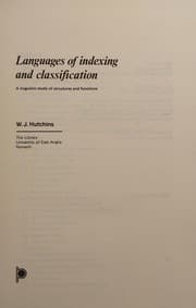 Tapa de Languages of indexing and classification