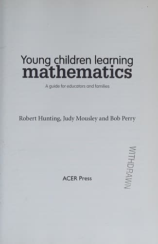 Tapa de Young children learning mathematics