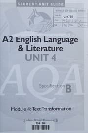 Tapa de AQA English Language and Literature, Unit 4