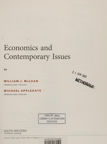 Tapa de Economics and Contemporary Issues