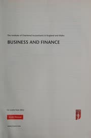Tapa de ICAEW Business and Finance Study Manual - For Exams From 2015