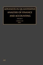 Tapa de Advances in Quantitative Analysis of Finance and Accounting, Volume 9 (Advances in Quantitative Analysis of Finance and Accounting)