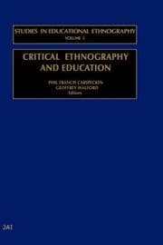 Tapa de Critical ethnography and education