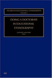 Tapa de Doing a doctorate in educational ethnography