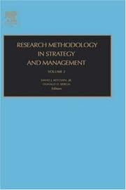 Tapa de Research methodology in strategy and management