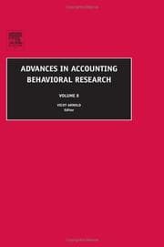 Tapa de Advances in Accounting Behavioral Research, Volume 8 (Advances in Accounting Behhavioral Research)
