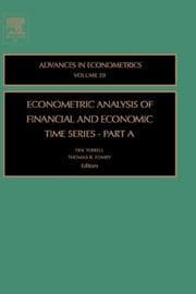 Tapa de Econometric Analysis of Financial and Economic Time Series Part A, Volume 20 (Advances in Econometrics)