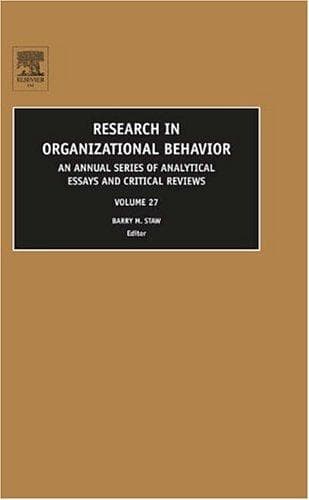 Tapa de Research in Organizational Behavior, Volume 27