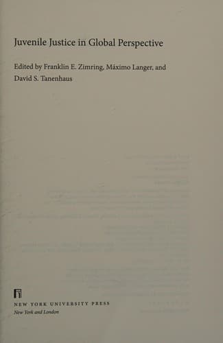 Tapa de Juvenile Justice in Global Perspective