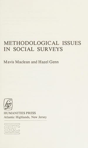 Tapa de Methodological issues in social surveys