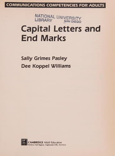 Tapa de Capital letters and end marks
