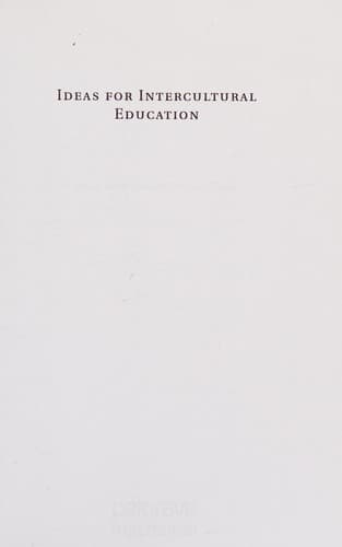 Tapa de Ideas for intercultural education