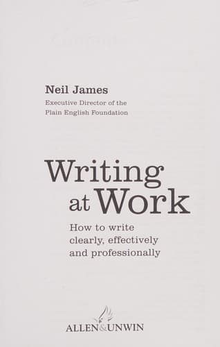 Tapa de Writing at Work