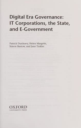 Tapa de Digital era governance