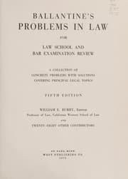 Tapa de Ballantine's problems in law for law school and bar examination review