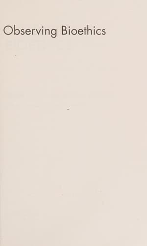 Tapa de Observing bioethics