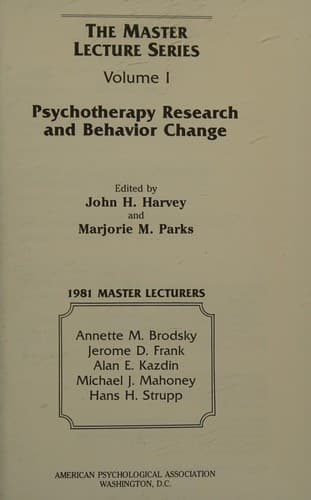 Tapa de Psychotherapy research and behavior change