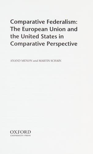 Tapa de Comparative federalism