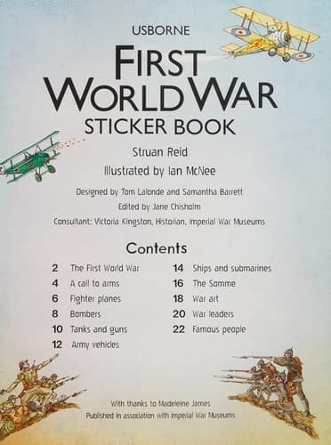 Tapa de First World War Sticker Book