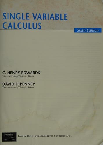 Tapa de Single Variable Calculus