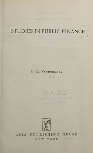 Tapa de Studies in public finance