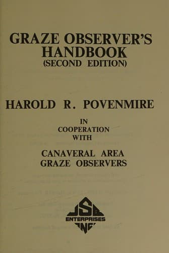 Tapa de Graze observer's handbook