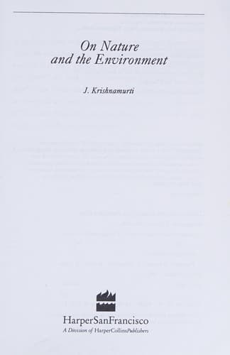 Tapa de On nature and the environment