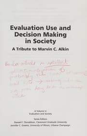 Tapa de Evaluation use and decision-making in society