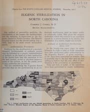 Tapa de Eugenic sterilization in North Carolina
