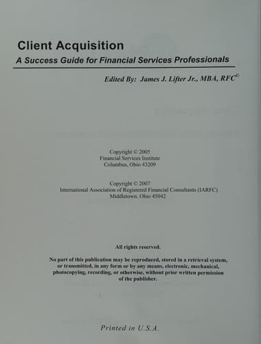 Tapa de Client acquisition