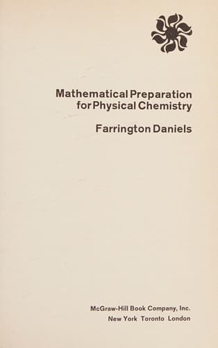 Tapa de Mathematical preparation for physical chemistry