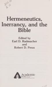 Tapa de Hermeneutics, inerrancy, and the Bible
